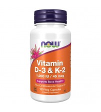 Витамин D3 с K2 Now Foods Vitamin D-3 & K-2 120caps